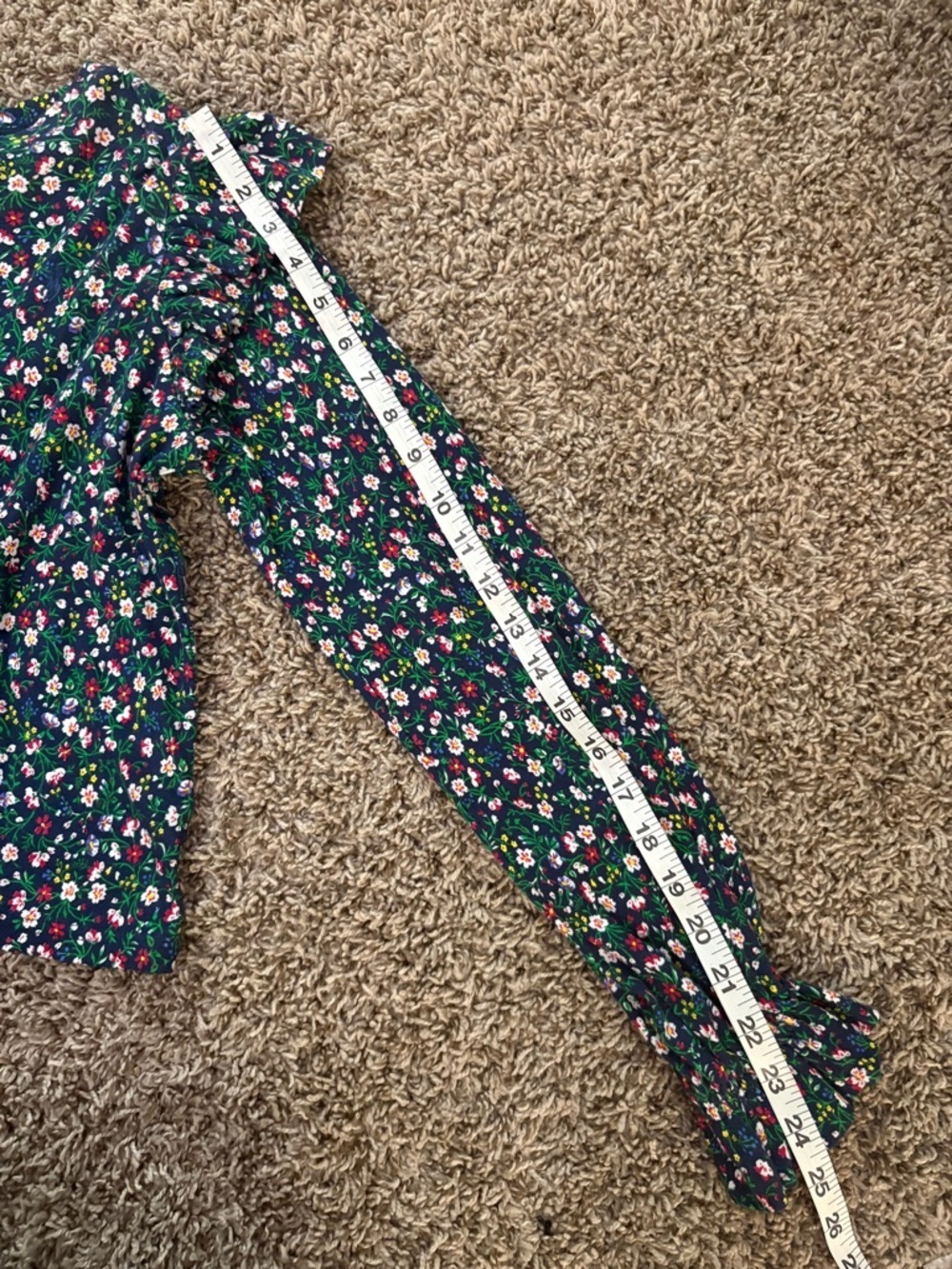 Polo by Ralph Lauren Green Floral Ruffle-Shoulder Long-Sleeve Top - Picture 10 of 12